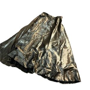 JD Collections Gold Metallic Maxi/A-Line Skirt Size 12